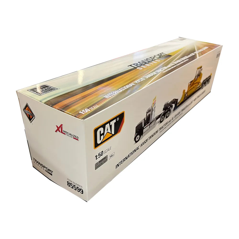 Miniatura Colecionável - Caminhão International HX520 com Trator de Esteira C - Escala 1:50