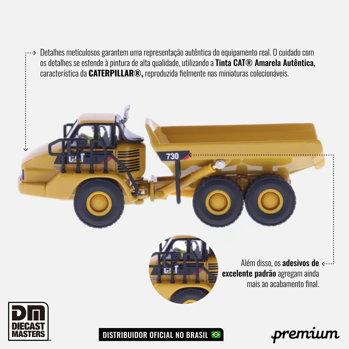 Miniatura Colecionável - Caminhão Articulado CAT 730 - Escala 1:87