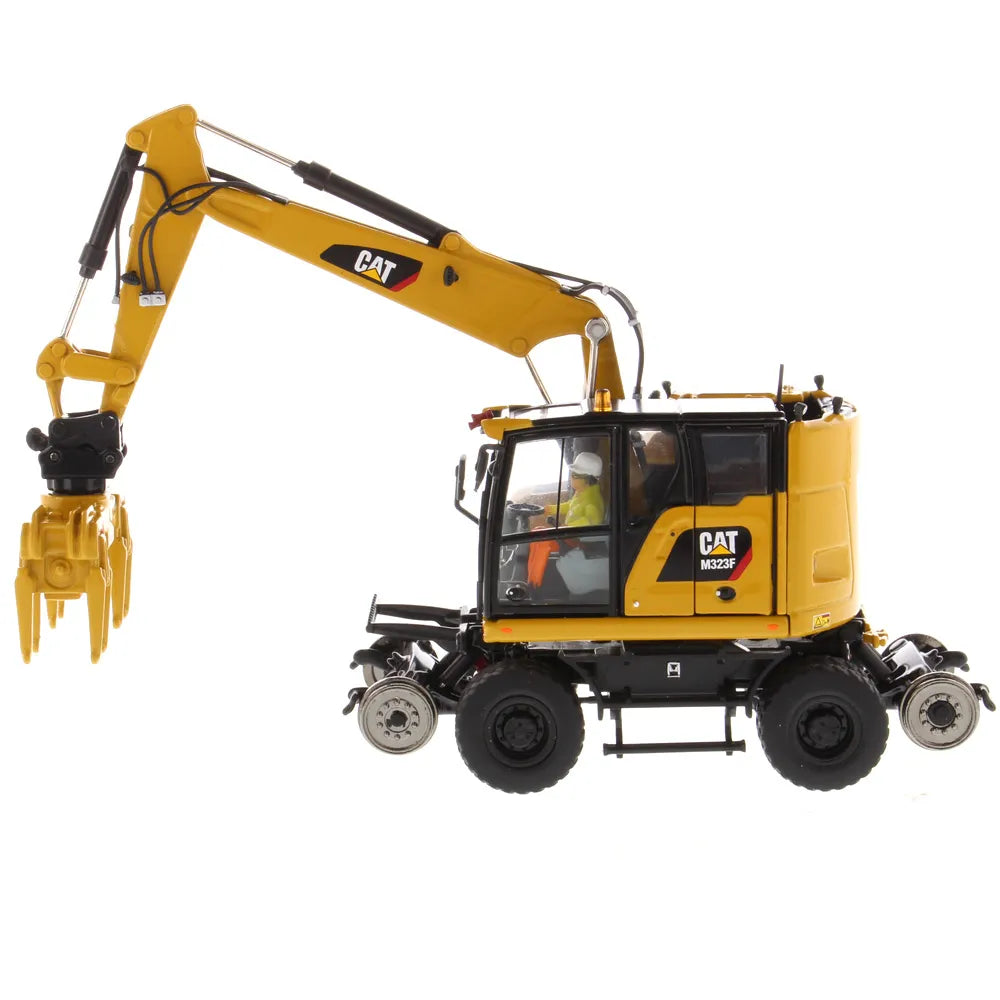 Miniatura Colecionável - Escavadeira para Trilho CAT M323F - Edição Especial SY - Escala 1:50