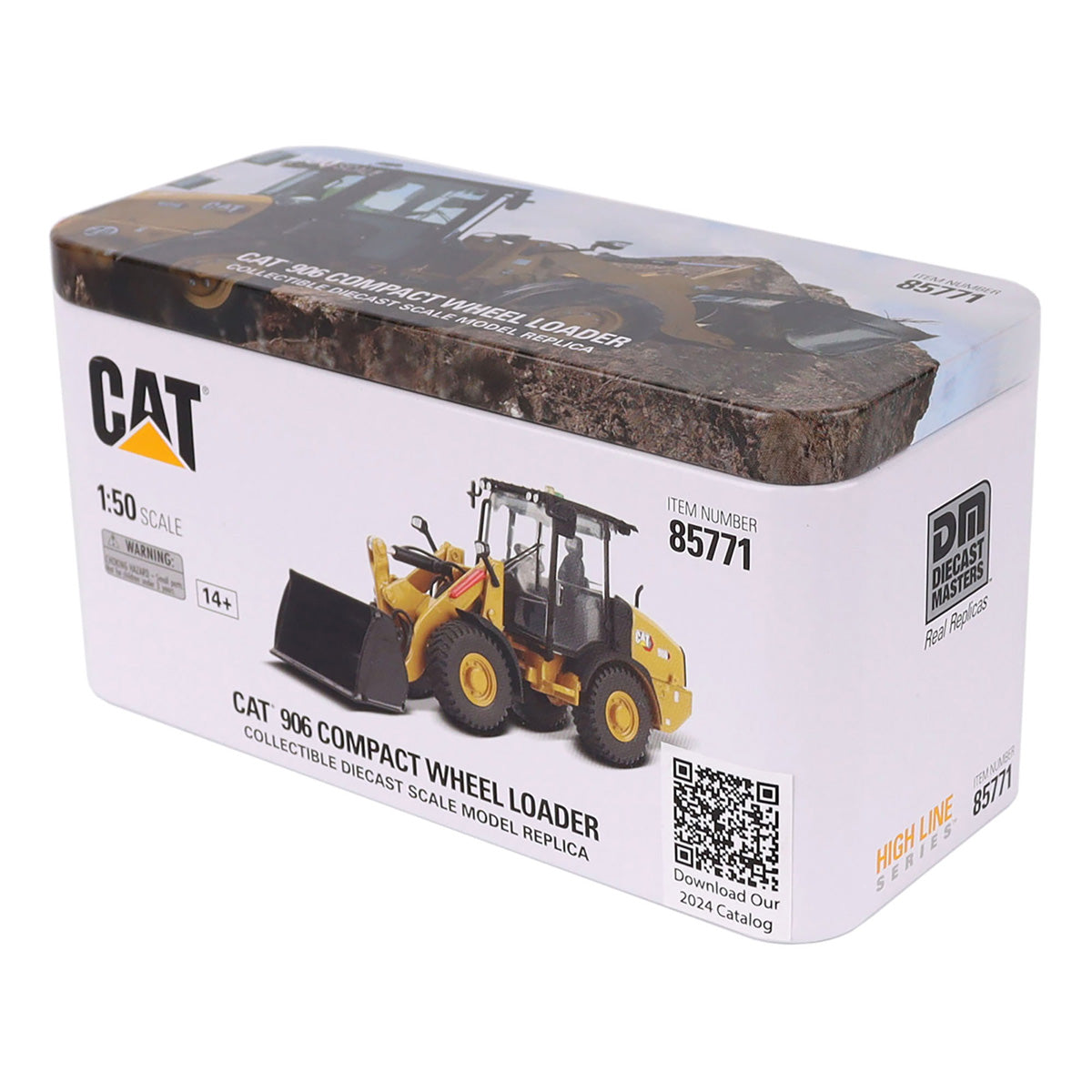 Miniatura Colecionável - Carregadeira de rodas compacta CAT 906 - Escala 1:50